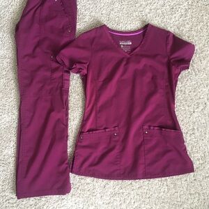 Women's Wine color Scrub Set